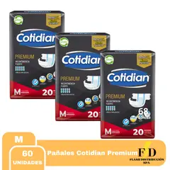 COTIDIAN - Pañales de Adulto Premium M 3pqts x 20uds 40 pañales