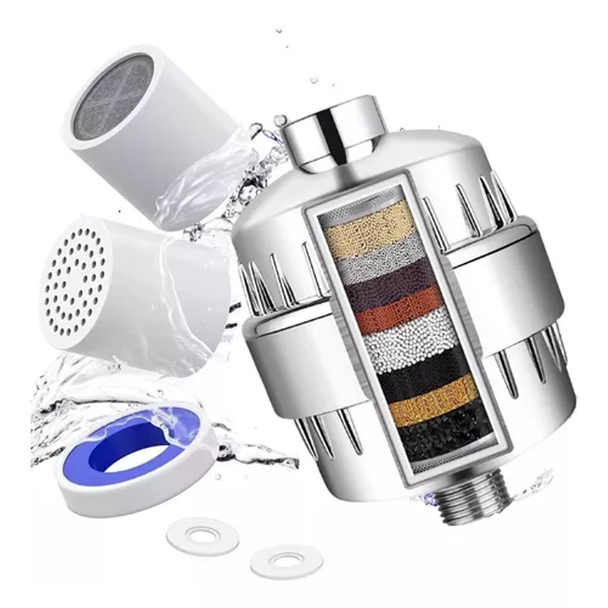 GENERICO - Filtro Purificador Agua Para Ducha Universal + 2 Repuestos