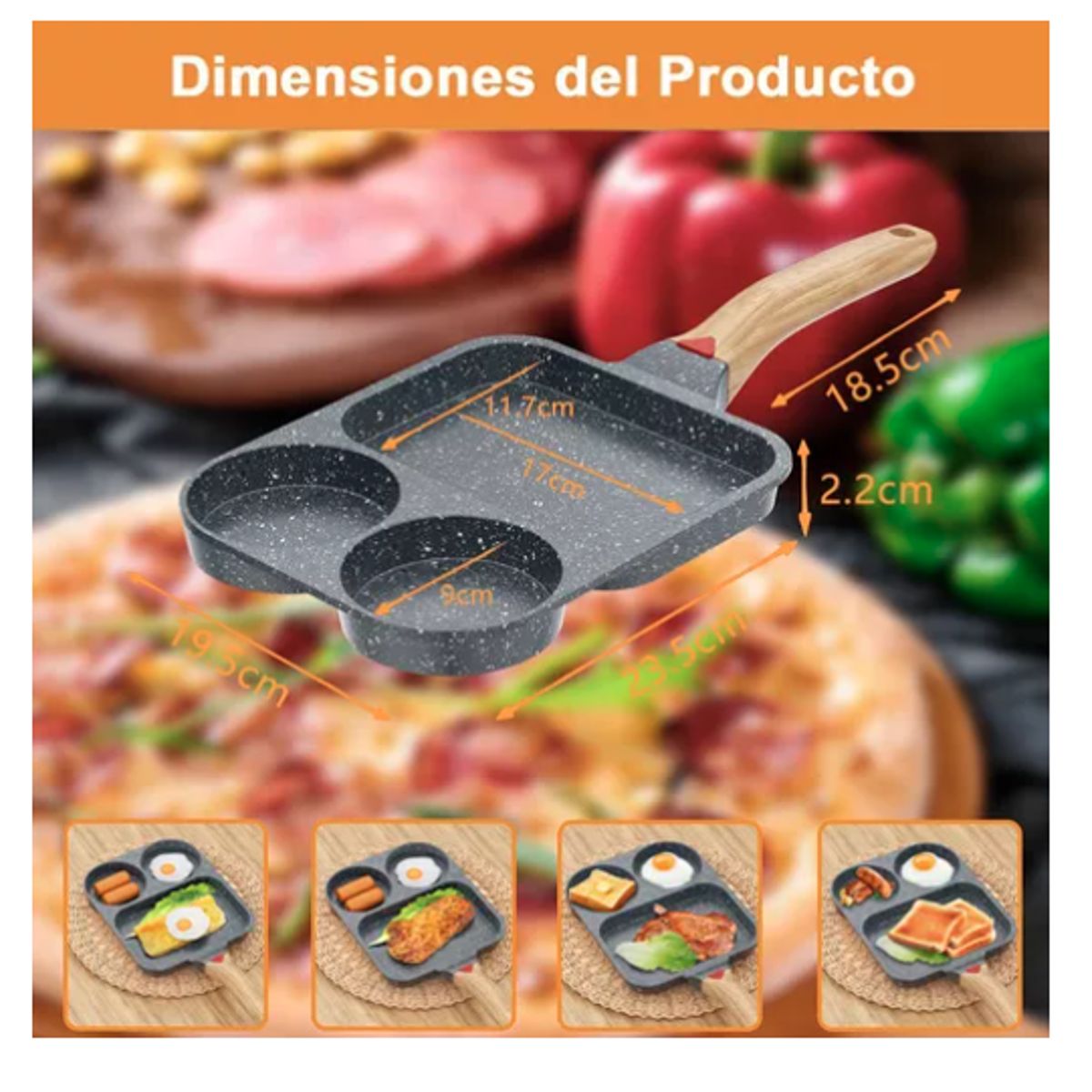 GENERICO - Sartén Antiadherente Para Tortillas Huevos Plancha Cocina