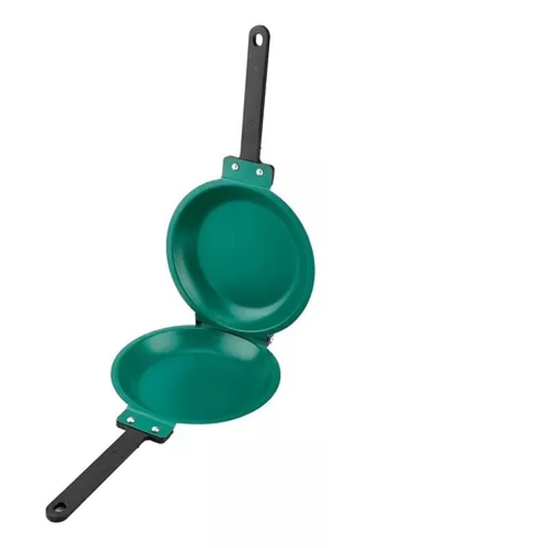 GENERICO - Sartén Doble Antiadherente Para Tortillas Tortillero 20 Cm Color Verde