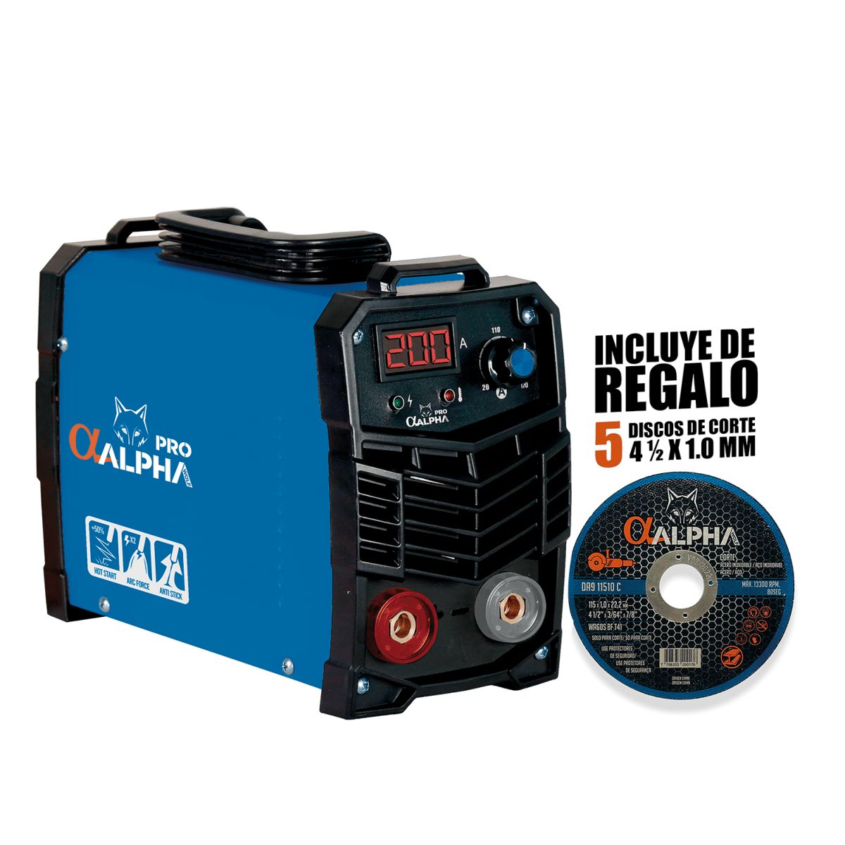 ALPHA PRO - Soldadora 200amp MMA Profesional Alpha Pro