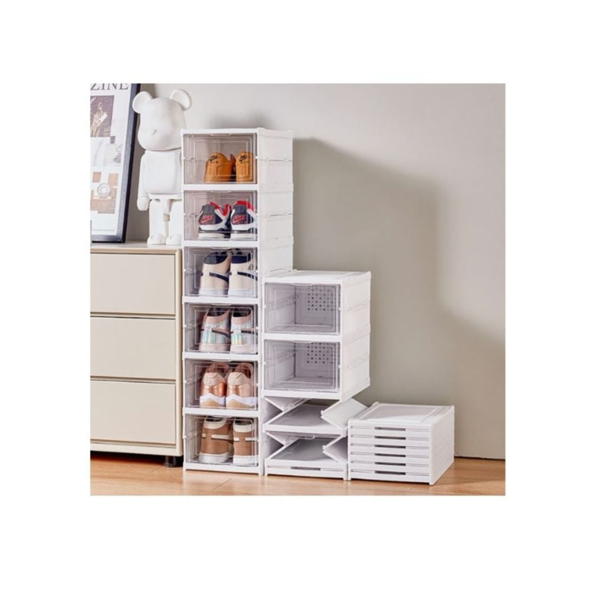 GENERICO - Zapatera Plegable 6 Niveles Una Pieza Firme