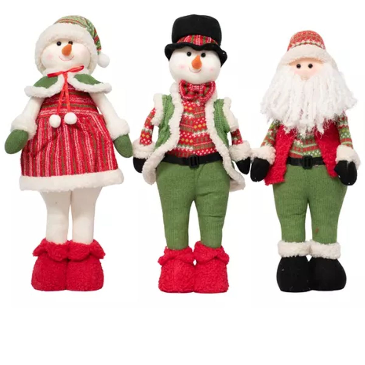 GENERICO - 3 Monos Patas Larga Pascuero Muñecos Navidad Reno Mono Nieve