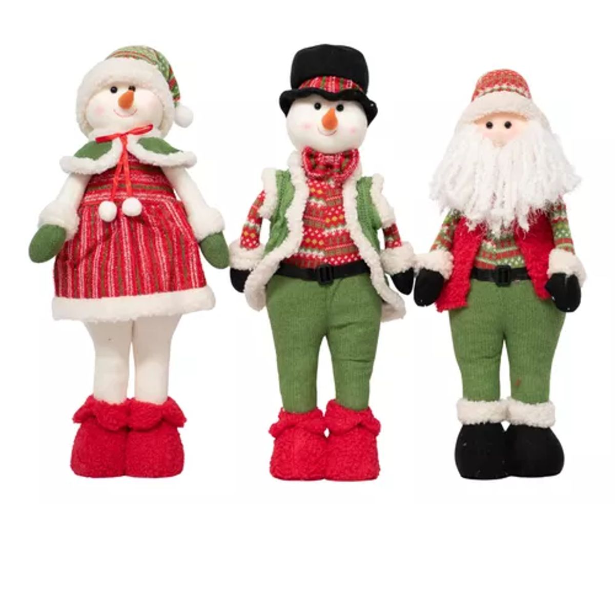 GENERICO - 3 Monos Patas Larga Pascuero Muñecos Navidad Reno Mono Nieve