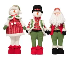 GENERICO - 3 Monos Patas Larga Pascuero Muñecos Navidad Reno Mono Nieve
