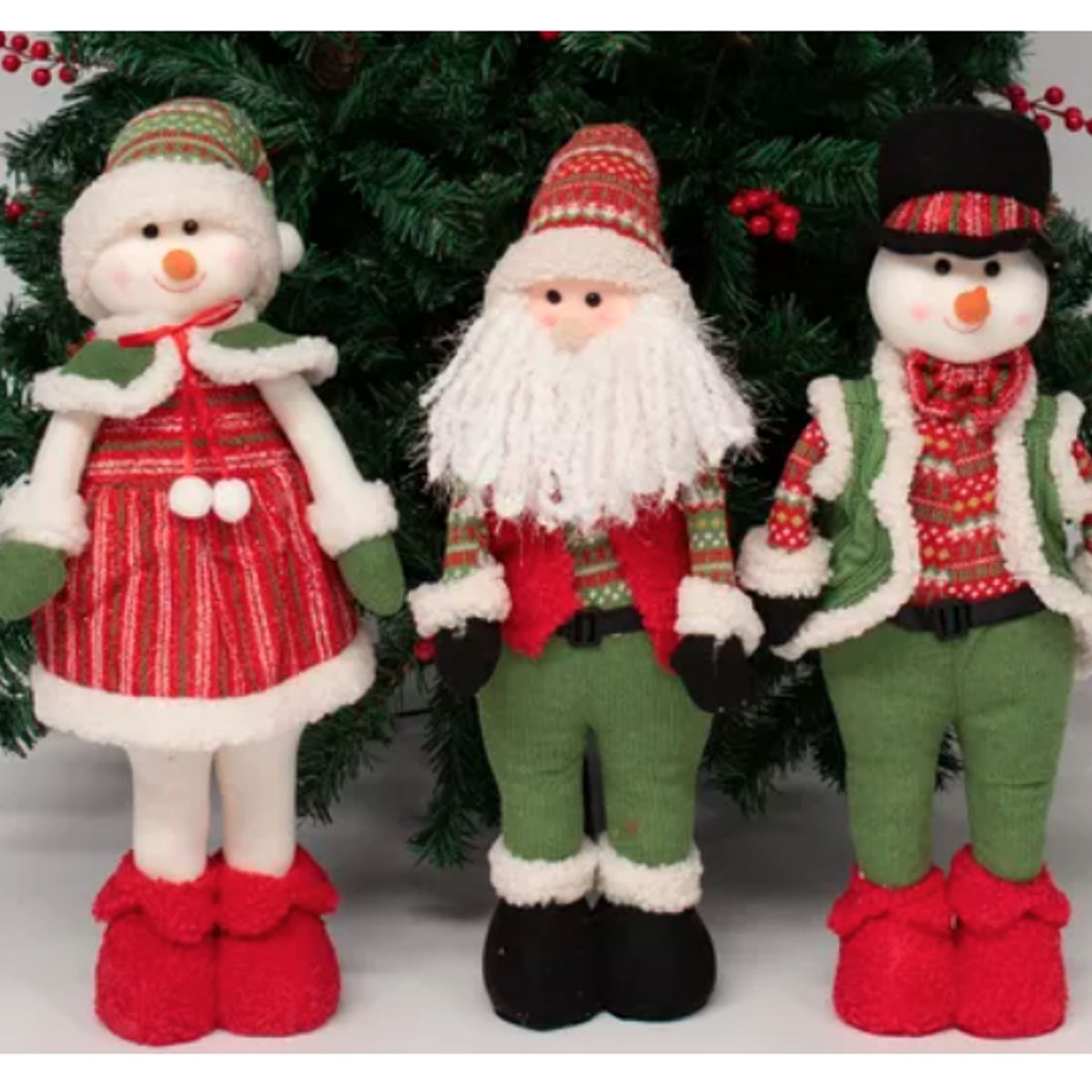 GENERICO - 3 Monos Patas Larga Pascuero Muñecos Navidad Reno Mono Nieve