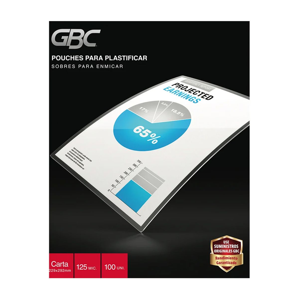 GENERICO - GBC Pouches 125 Micrones 100 unidades Tamaño Carta - 31347