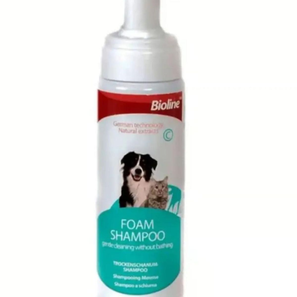 BIOLINE - Shampoo de espuma seca para mascotas 220gr
