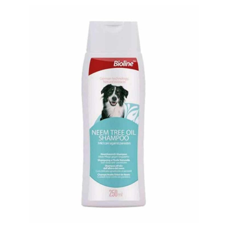 BIOLINE - Shampoo con aceite de arbol neem previene parasitos 250 ml