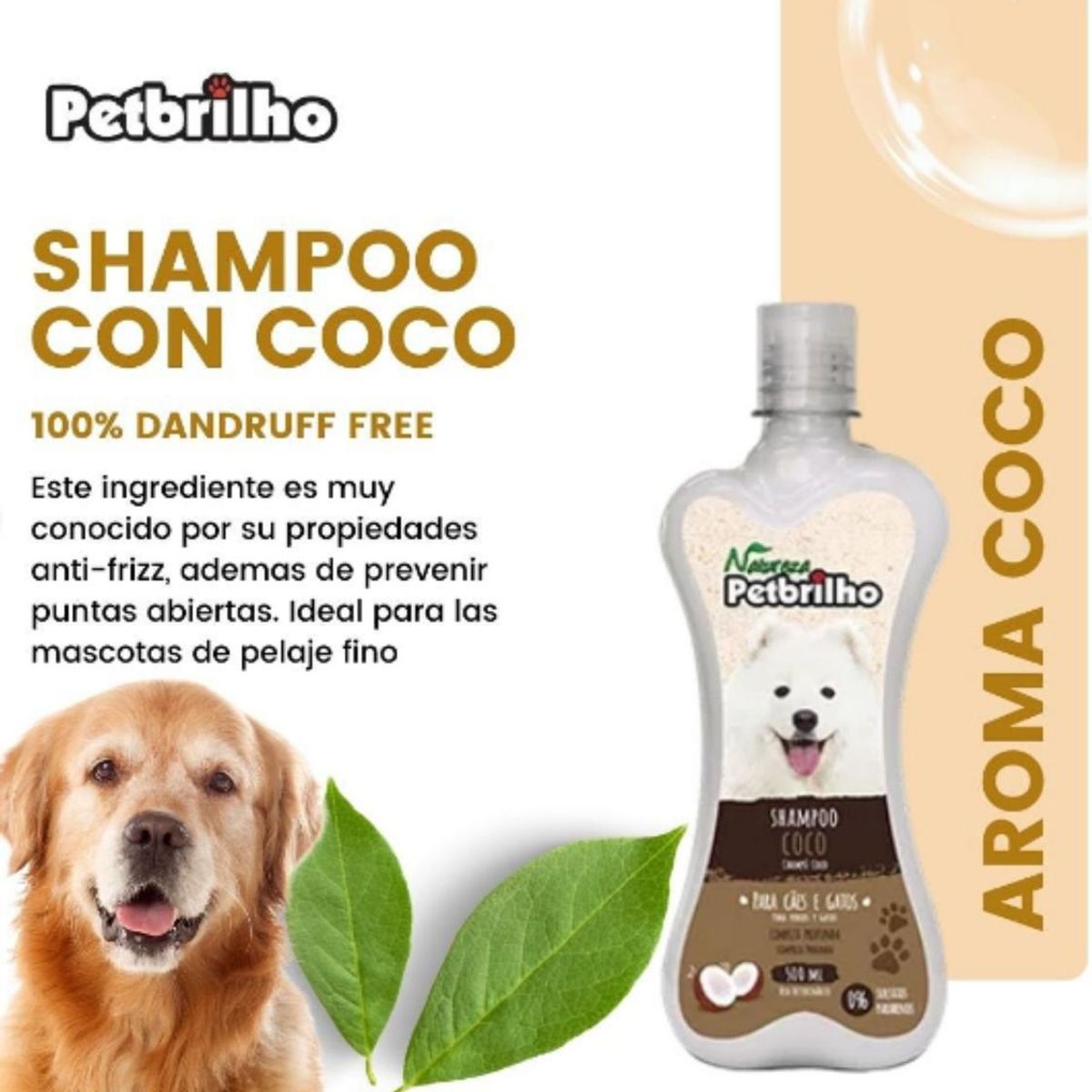 GENERICO - Shampoo Coco Hidratante 500ml Perros y Gatos