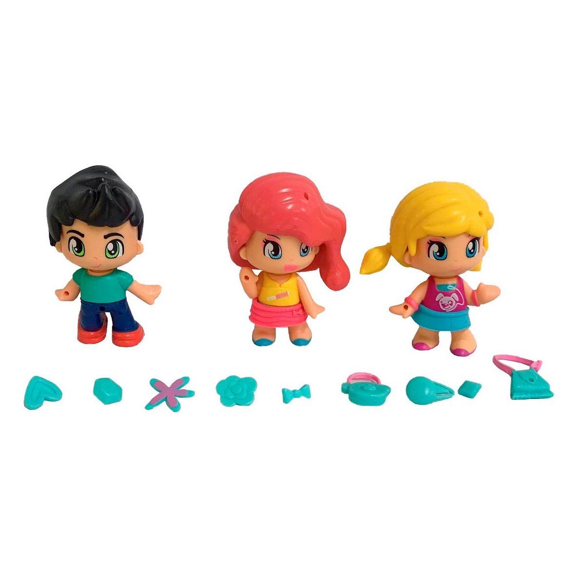 PINYPON - Muñecas Pinypon pack 3 figuras cabello negro
