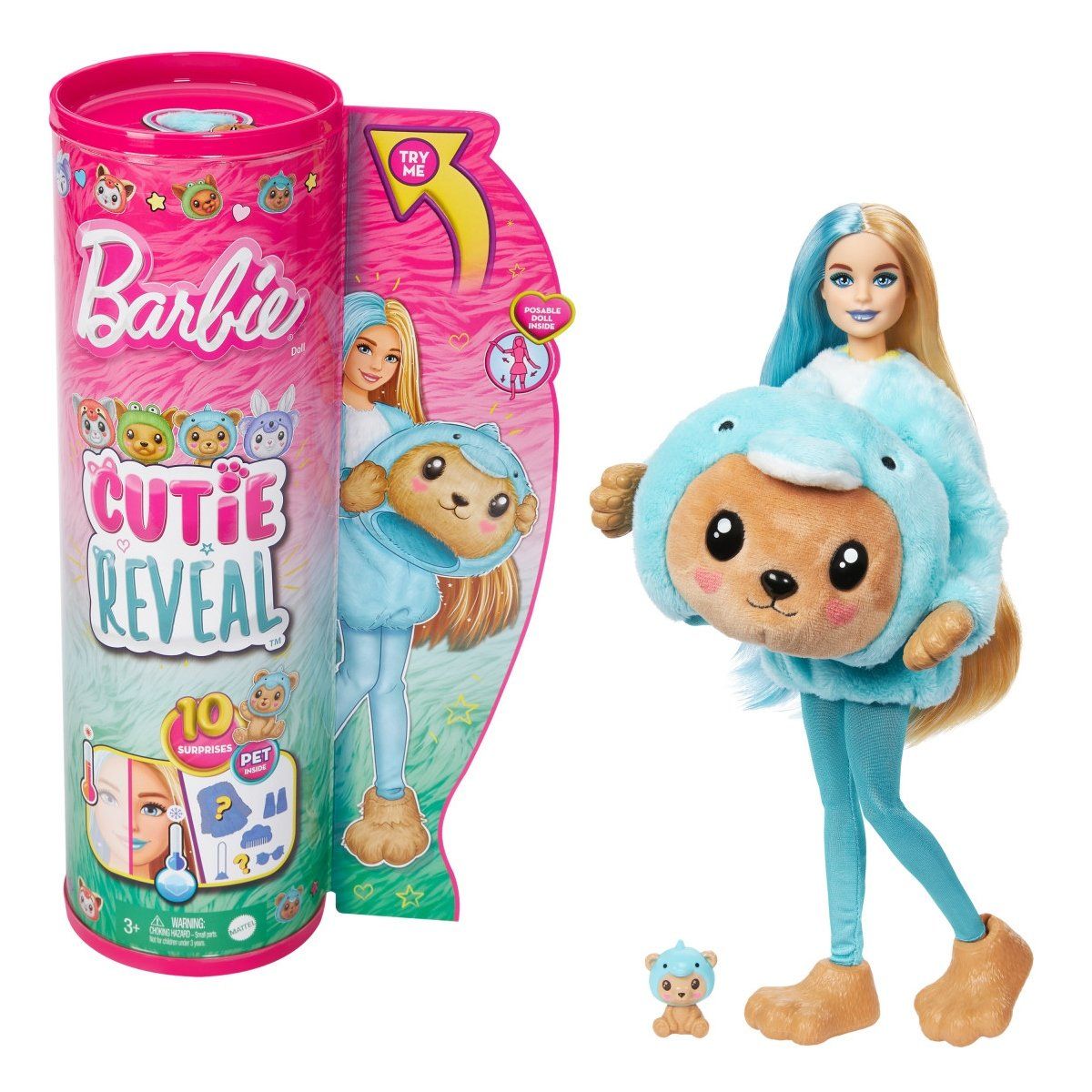 BARBIE - Barbie Cutie Reveal Disfraces Divertidos-Disfraz Oso/Delfin