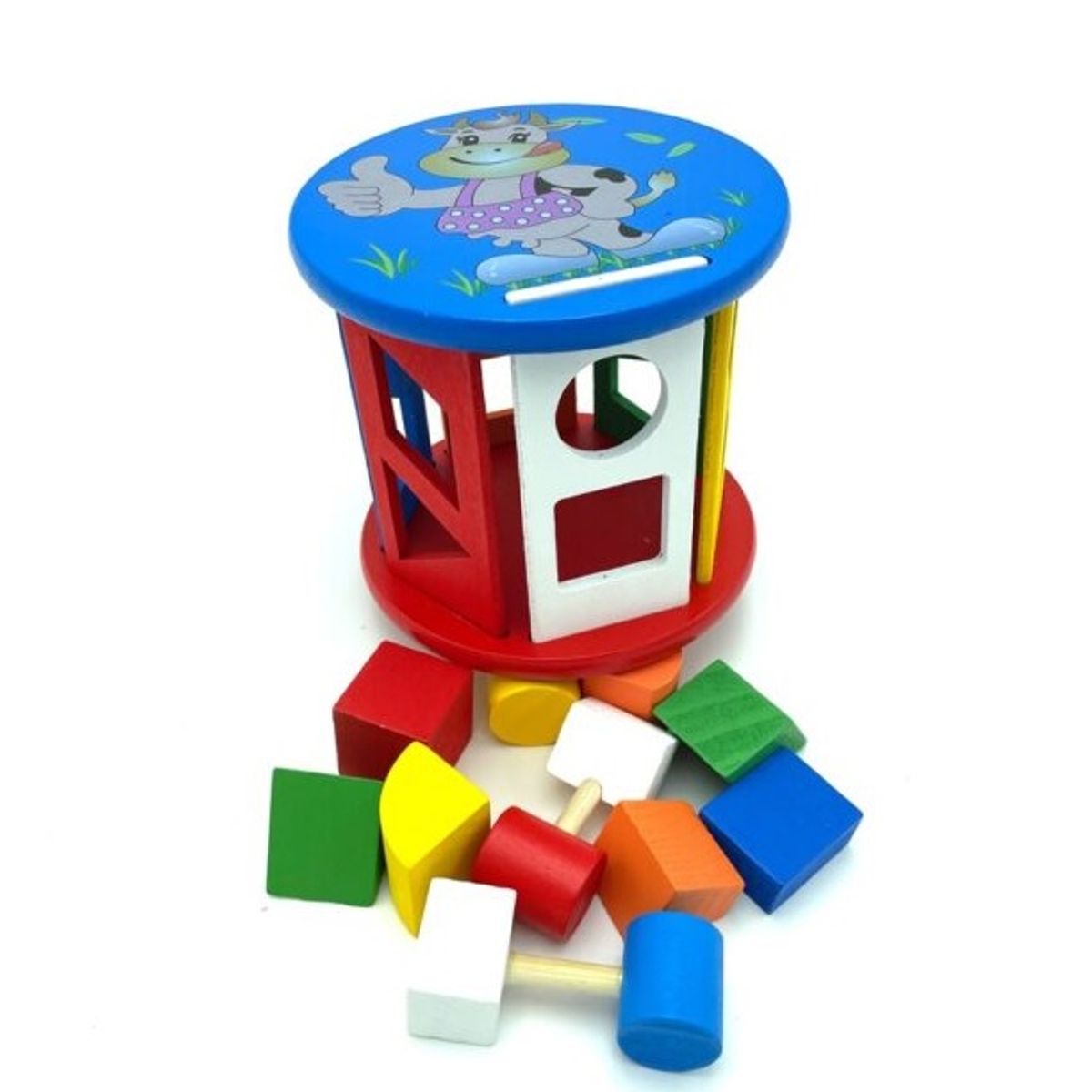 GENERICO - Rueda Cilindro Encaje De Madera Figuras Para Niños Montessori