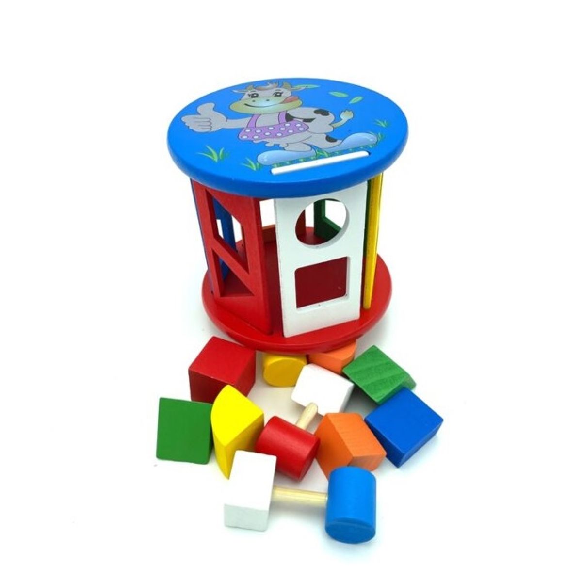 GENERICO - Rueda Cilindro Encaje De Madera Figuras Para Niños Montessori