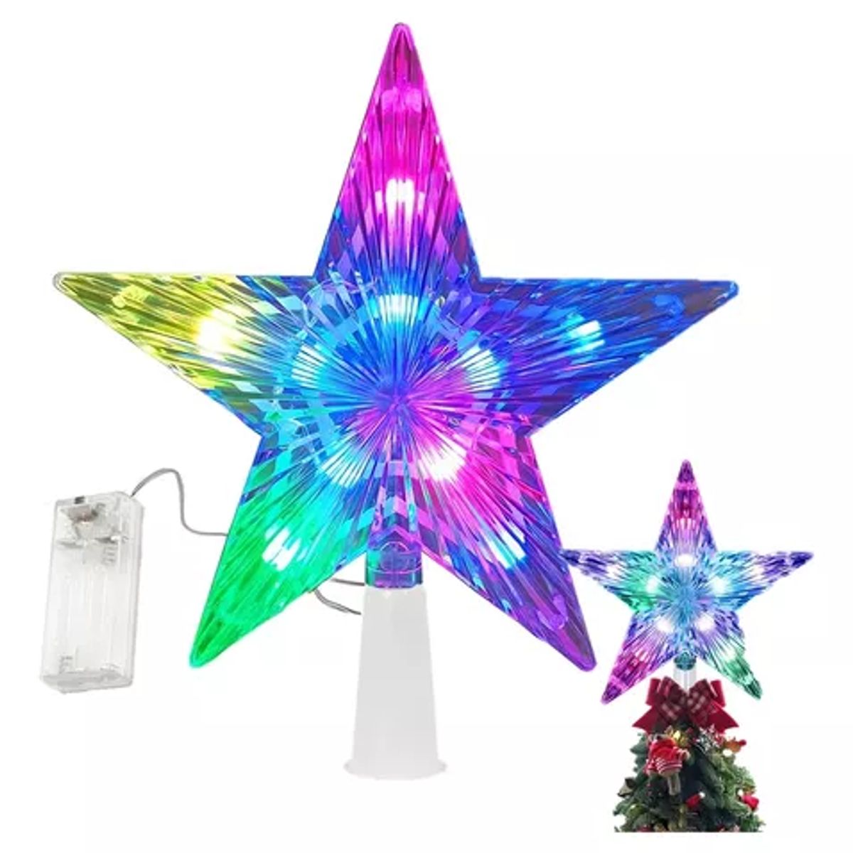 GENERICO - Estrella Para Arbol De Navidad Luces Led Decoracion Navideña