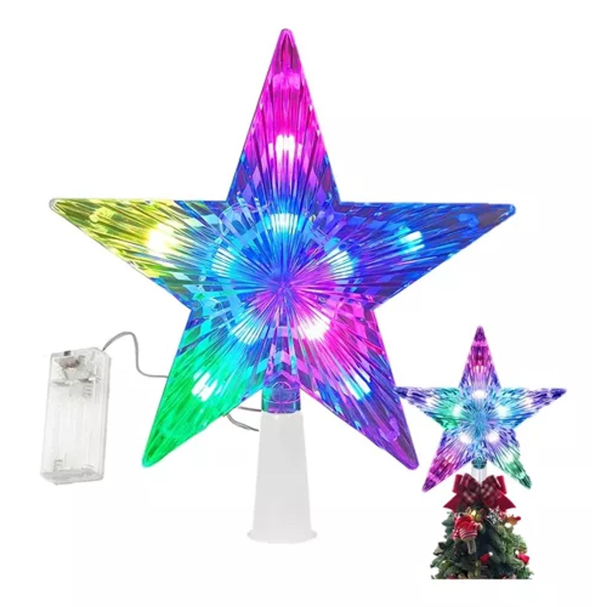 GENERICO - Estrella Para Arbol De Navidad Luces Led Decoracion Navideña