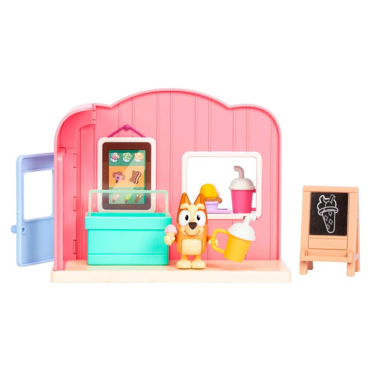 BLUEY - Playset mini Bluey heladería con figura de Bingo