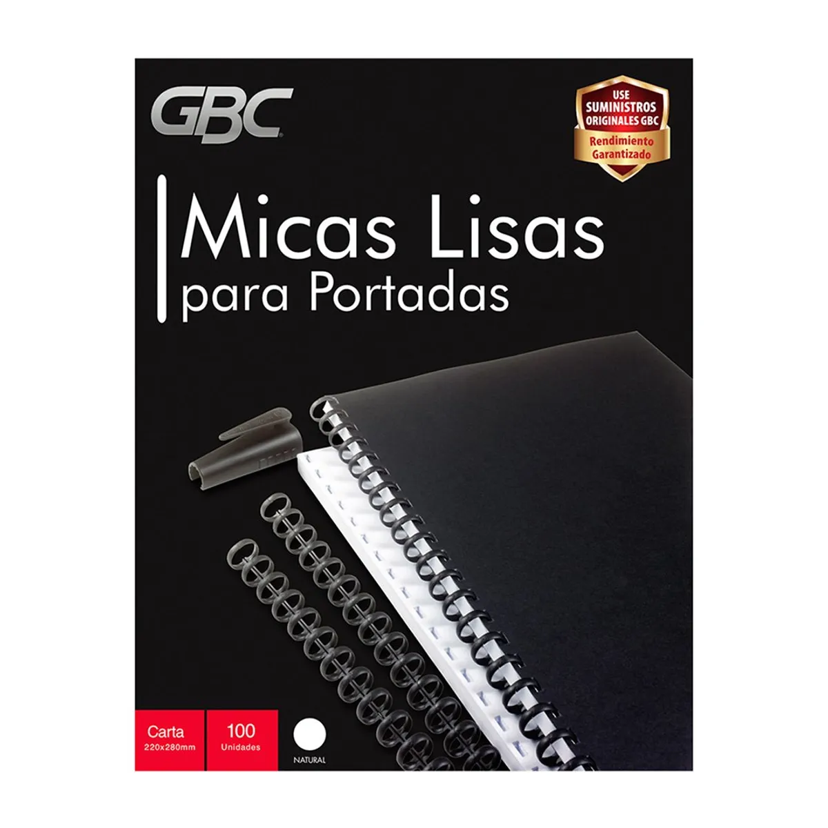 GENERICO - GBC Caja Mica 100 unidades Tamaño Carta Natural - 30431