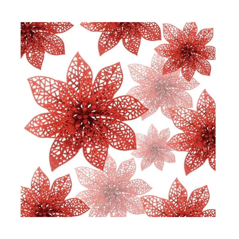 GENERICO - Flores Navideñas Artificiales Adornos Arbol Navidad 30 Pcs
