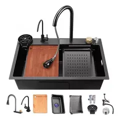 GENERICO - Lavaplatos Multifuncional Cascada Acero Inoxidable 80x45 Cm