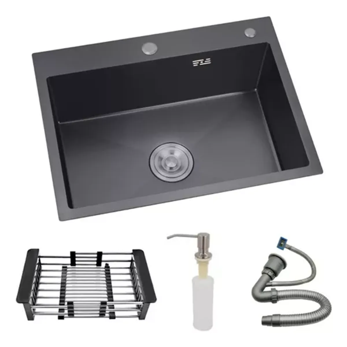 GENERICO - Lavaplatos Para Cocina 55x45 Con Rejilla Y Dispensador