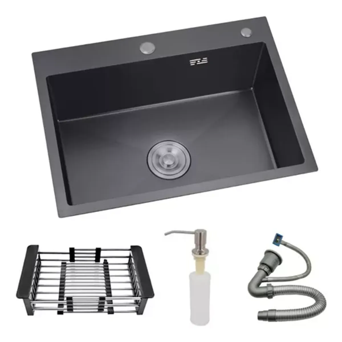 GENERICO - Lavaplatos Para Cocina 55x45 Con Rejilla Y Dispensador