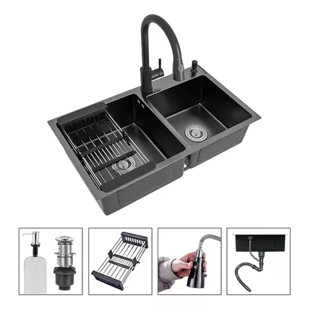 GENERICO - HandMade Aspor Handmade Sink 78x43 78x43NC Acero inoxidable