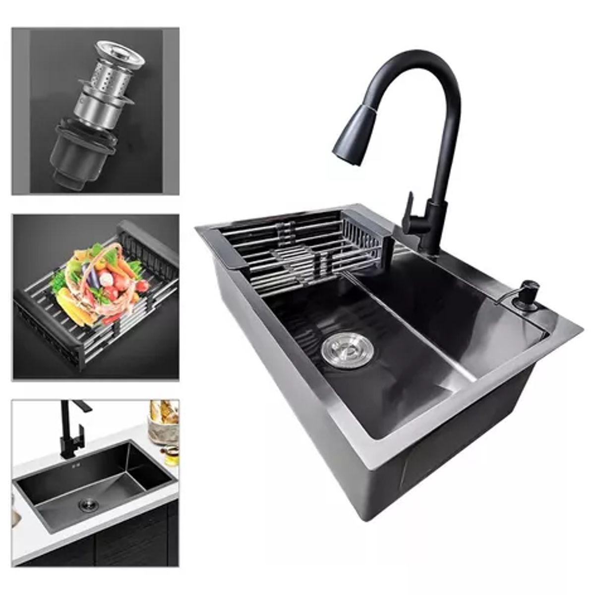 GENERICO - Lavaplatos 55x45cm De Acero Inoxidable Con Llave Dual