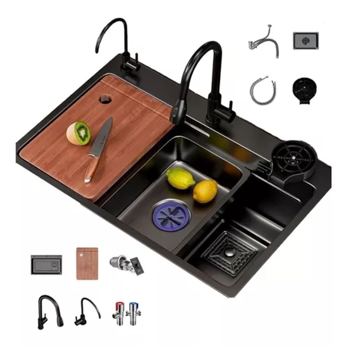 GENERICO - Combo Lavaplato Empotrado80x45cm Acero Inoxidable Fullequipo