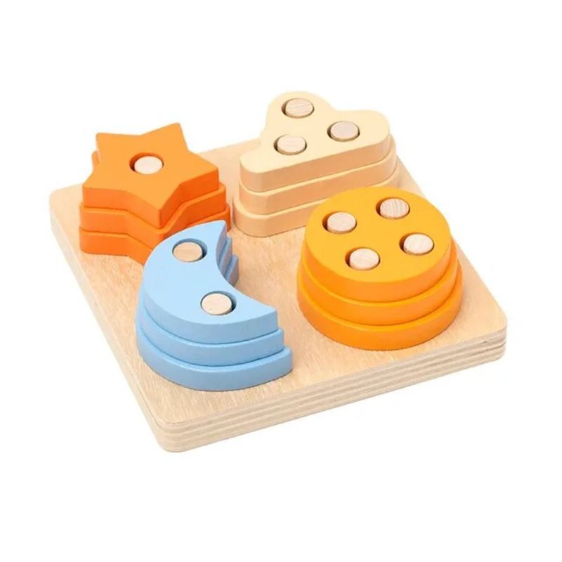 GENERICO - Juguete de Madera Apilable Para Bebés 12 Piezas