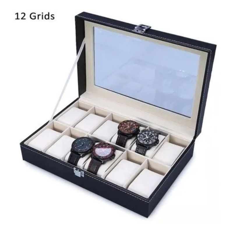GENERICO - Organizador Estuche Caja para 12 Reloj Exhibidor de Elegantes joyas