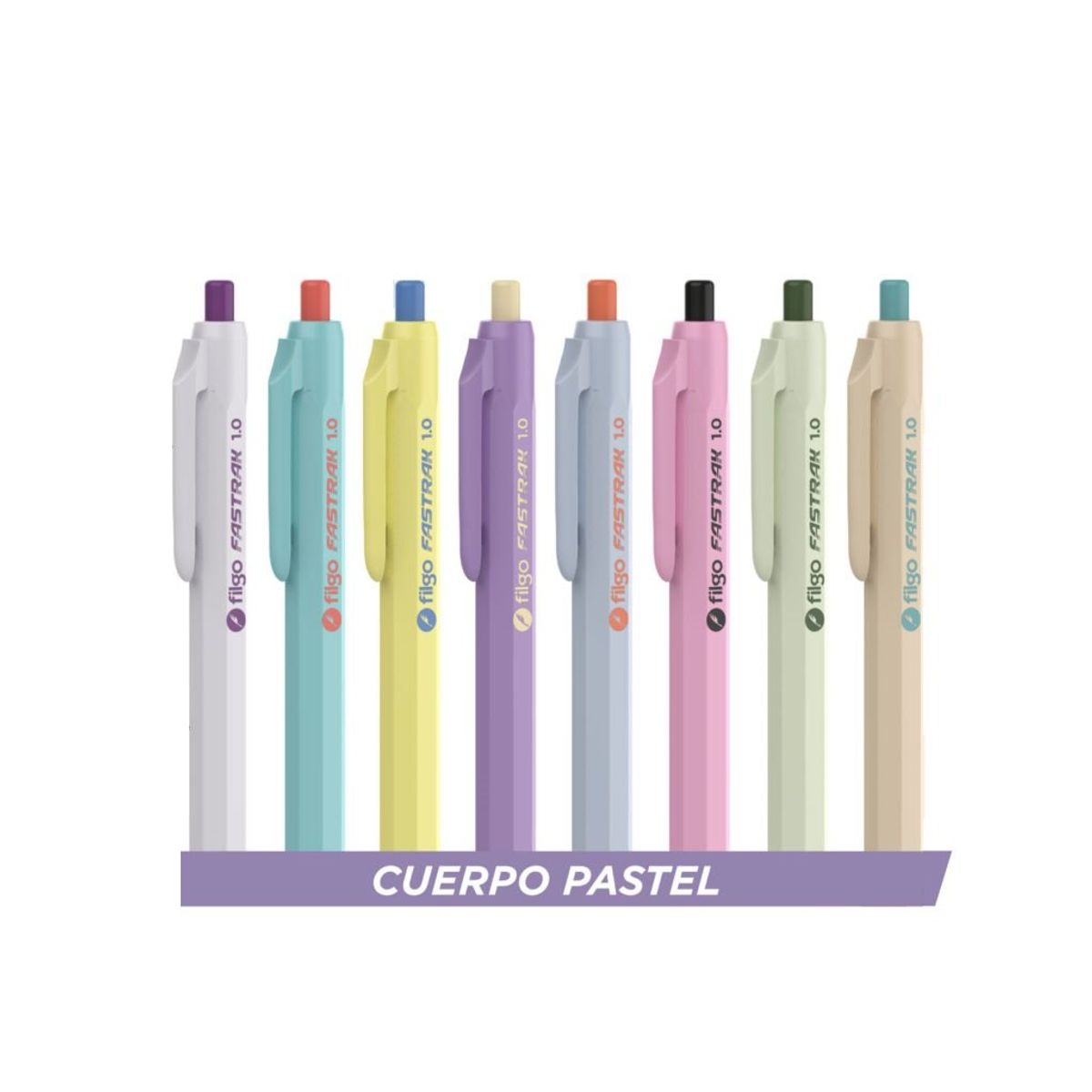 FILGO - Pack 5 Lápices Pasta Azul Retráctil colores Pastel