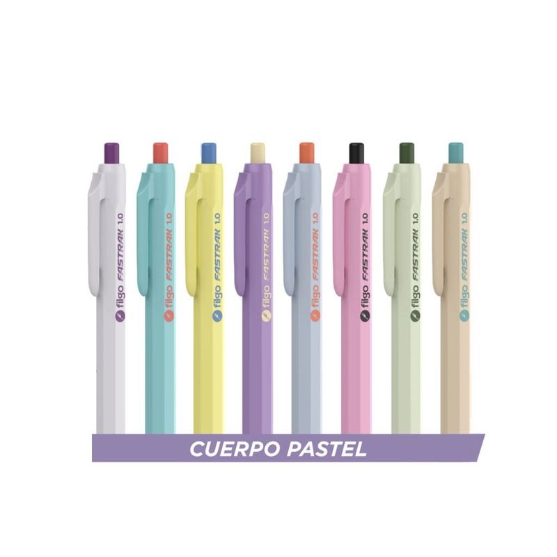 FILGO - Pack 5 Lápices Pasta Azul Retráctil colores Pastel
