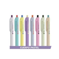 FILGO - Pack 5 Lápices Pasta Azul Retráctil colores Pastel