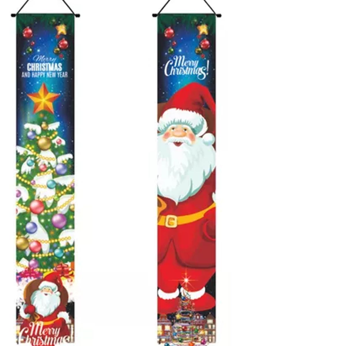 GENERICO - Cartel Decorativo Para Puerta De Porche De Papá Noel, 1 Par