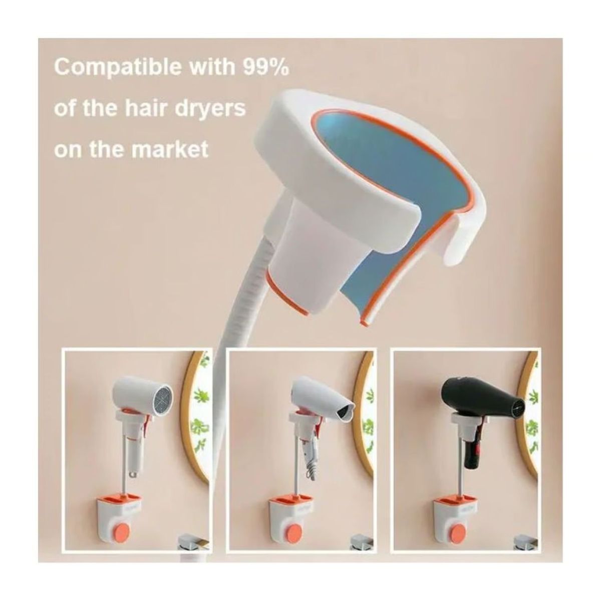 GENERICO - Soporte de Pared para Secador Accesorios Baño