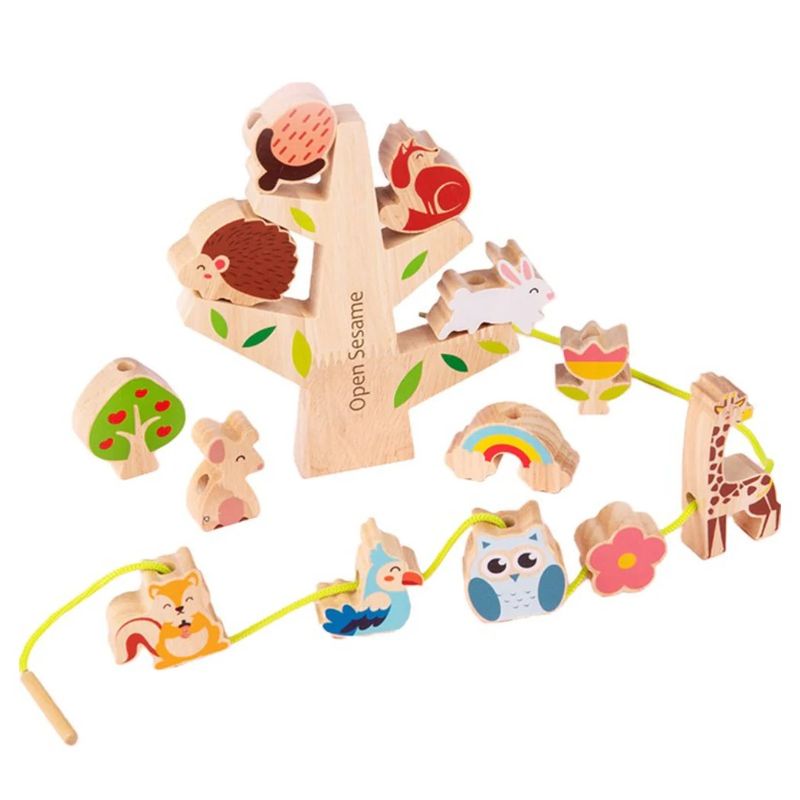 GENERICO - Árbol de Madera Equilibrio Enhebrado Didáctico Montessori