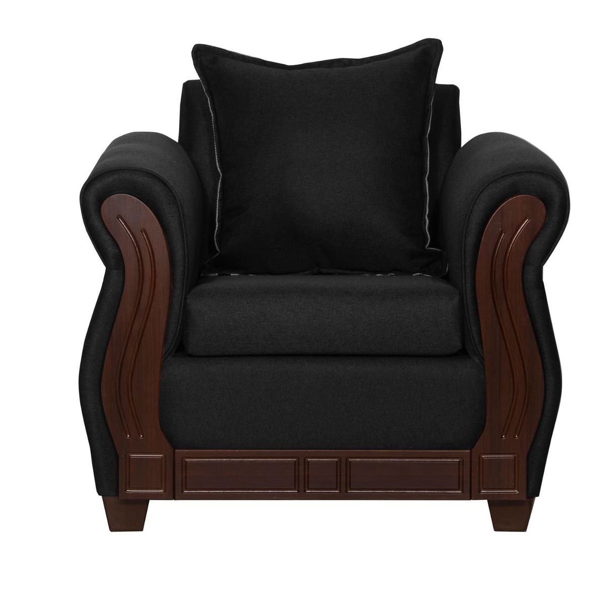 RUZAM MOBEL - SILLÓN 1 CUERPO ATENAS NEGRO