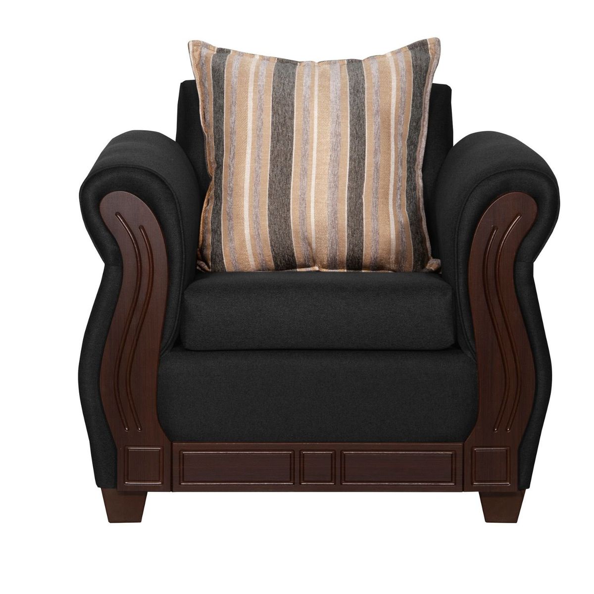 RUZAM MOBEL - SILLÓN 1 CUERPO ATENAS NEGRO