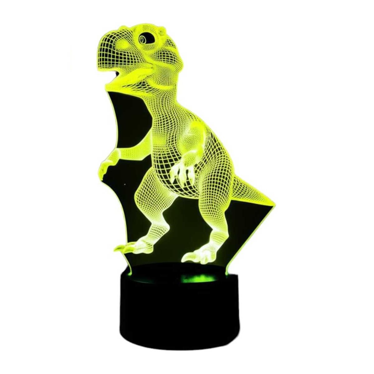GENERICO - Lampara 3D Dinosaurio De 7 Colores