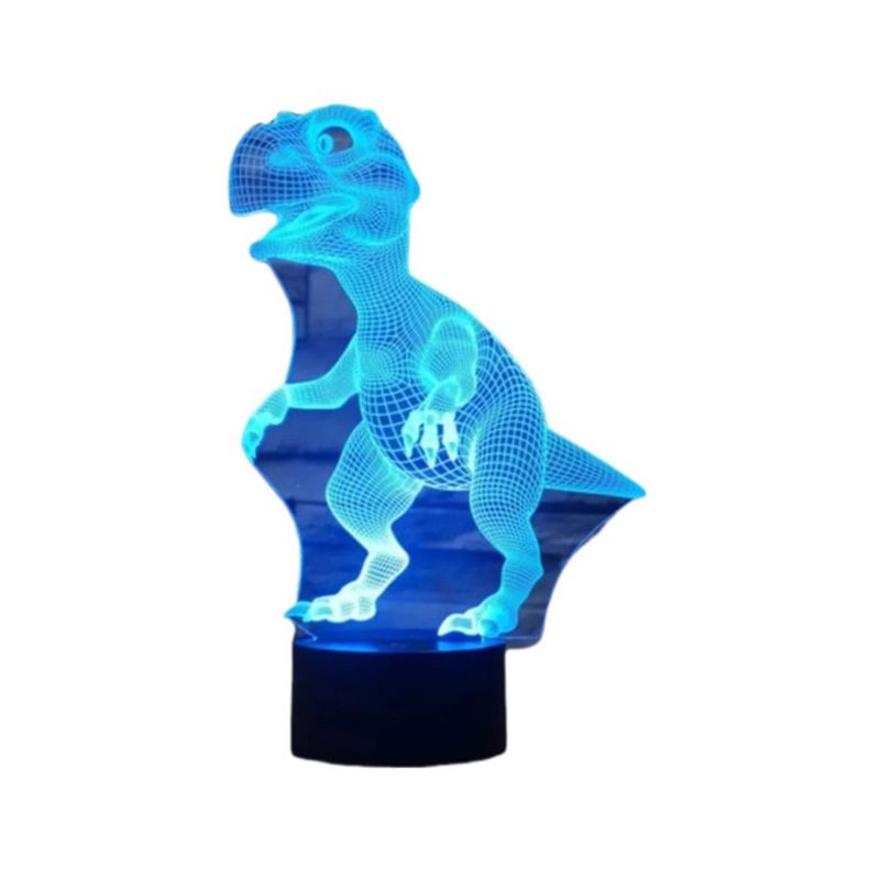 GENERICO - Lampara 3D Dinosaurio De 7 Colores