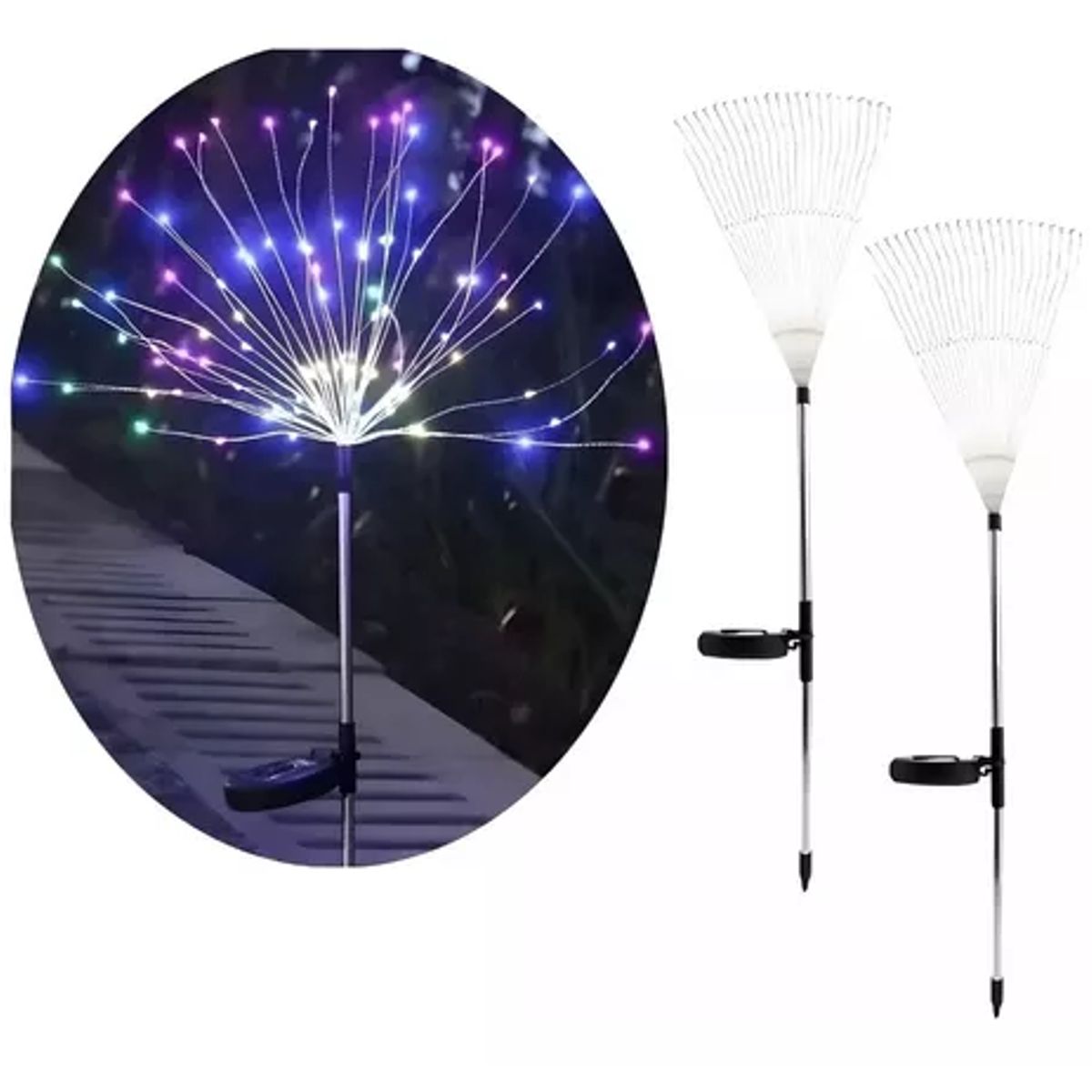 GENERICO - X2 Luz Solar Navidad Hadas Fuego Artificial Luces Navidad