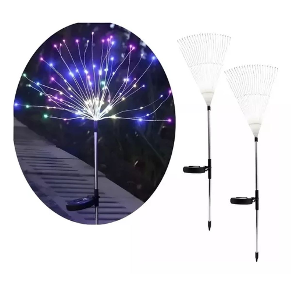 GENERICO - X2 Luz Solar Navidad Hadas Fuego Artificial Luces Navidad