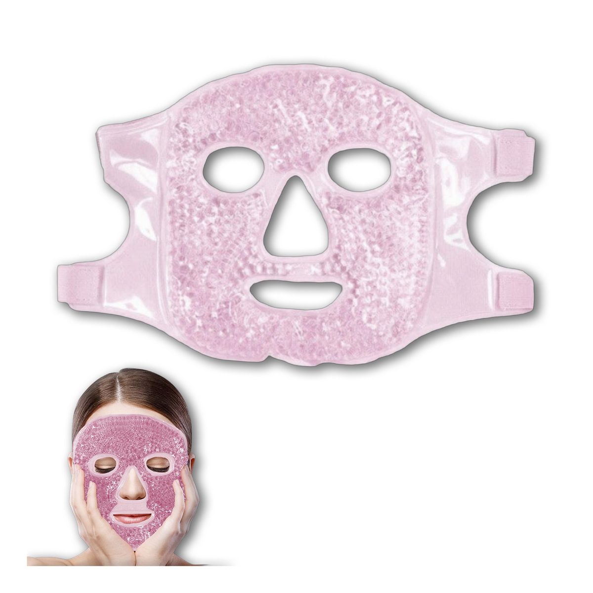 ATURE - Máscara Facial Gel Frío Calor Terapia Poros Hinchazón Estrés Rosa