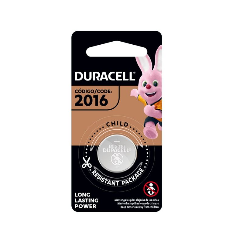 DURACELL - Pila Botón Duracell 2016 Blister x 1 - Negro