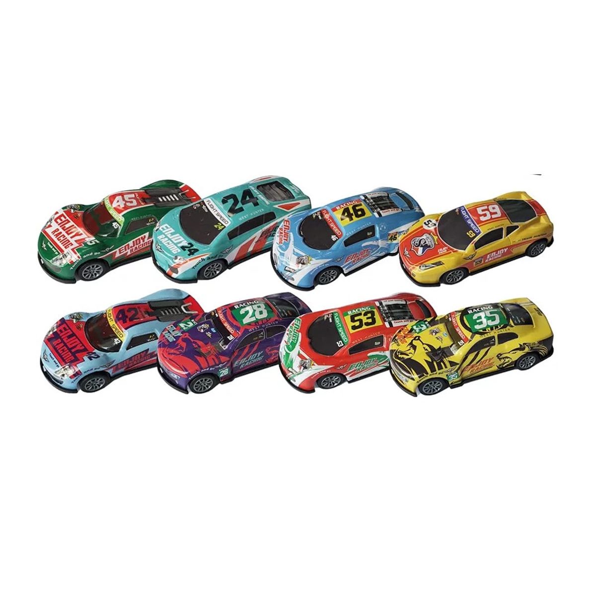 GENERICO - Set 8 Carritos De Carrera De Diferentes Colores Para Niños