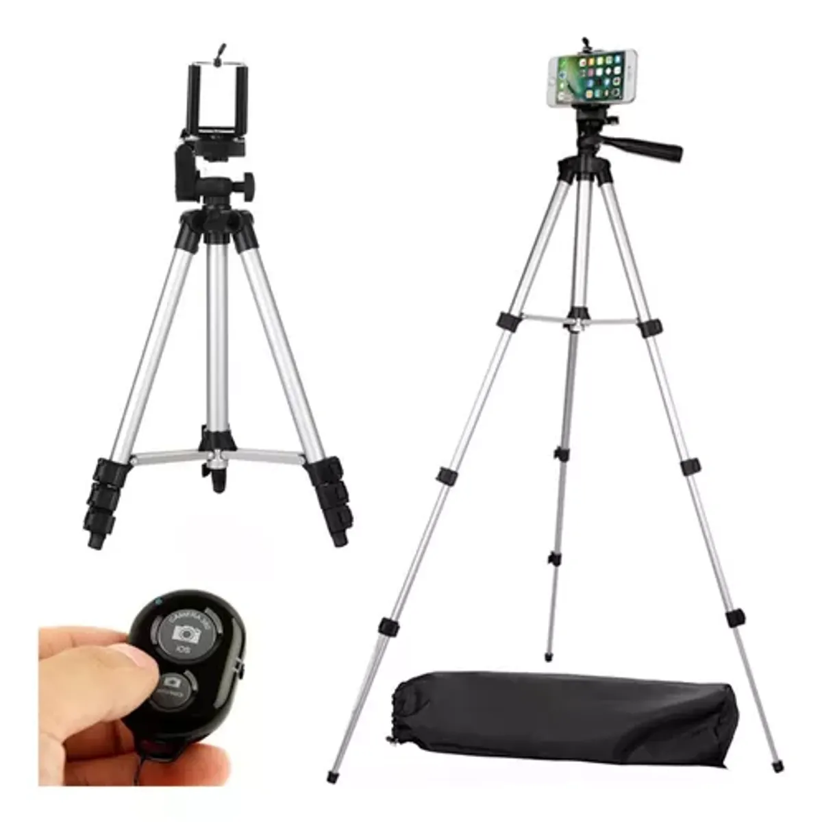 GENERICO - Trípode Cámara Celular + Disparador Control Bluetooh Selfie
