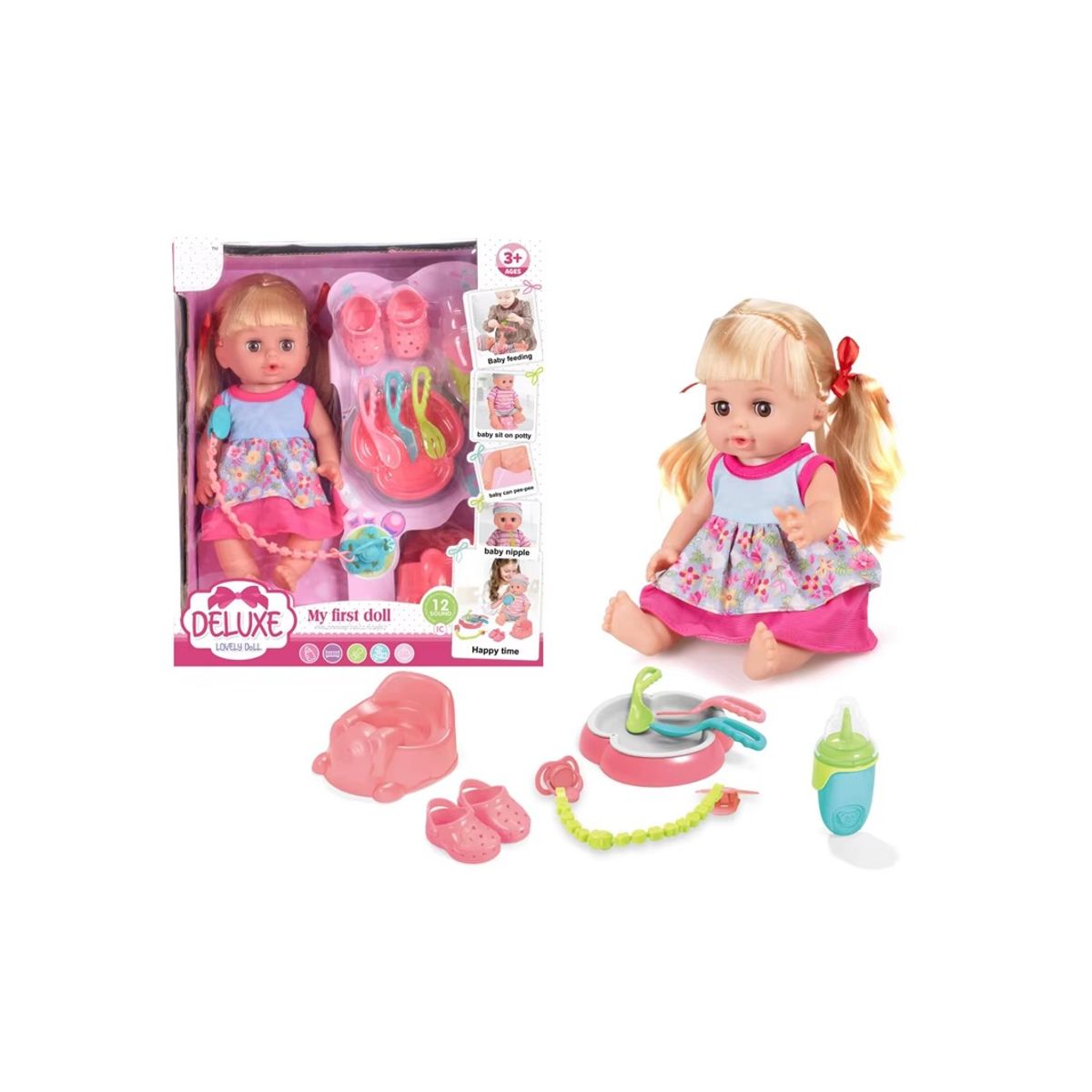 GENERICO - MUÑECA DE JUGUETE CON 12 SONIDOS DIFERENTES PARA NIÑAS