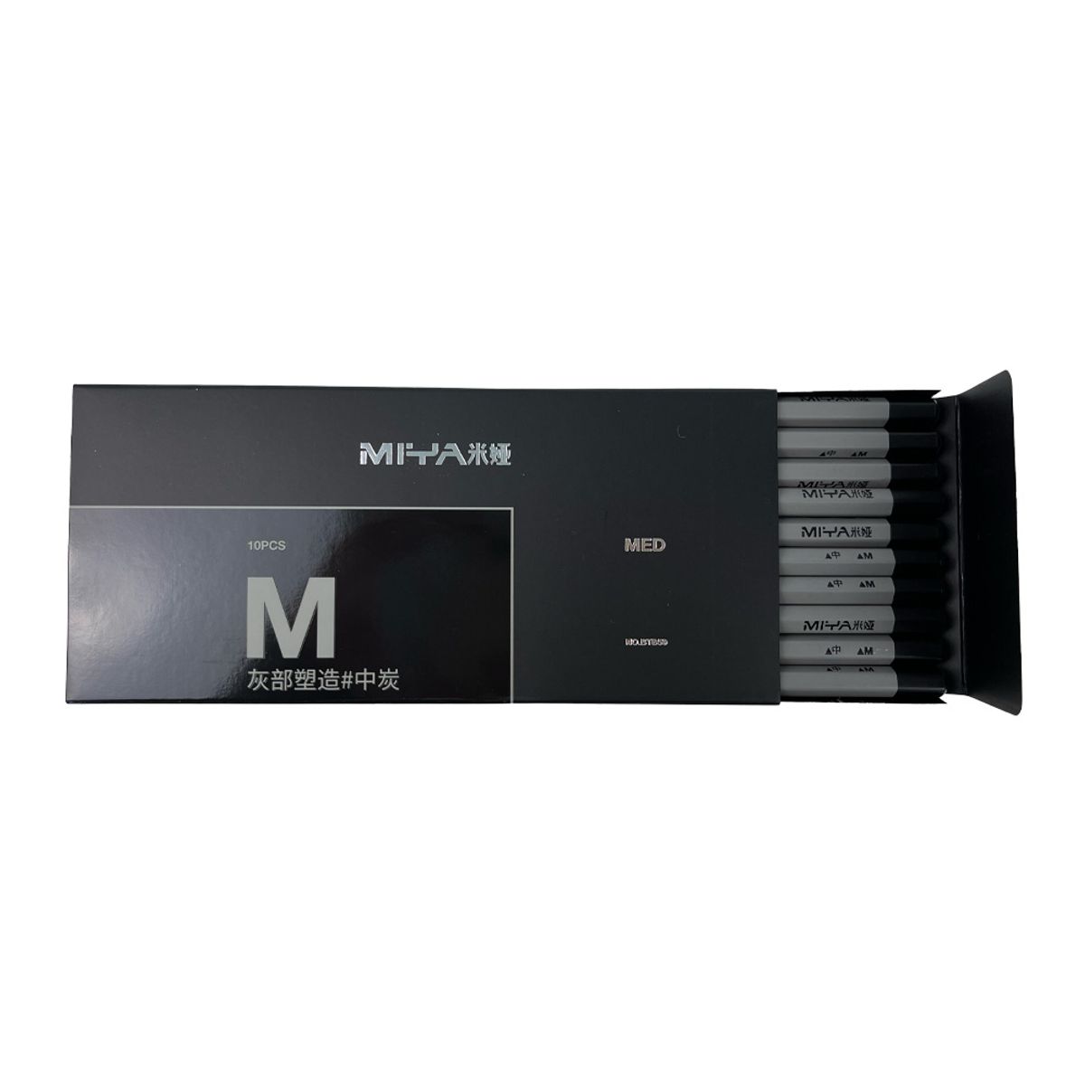 MIYA - LÁPIZ DE CARBÓN MIYA M SERIES 10UNDS, MEDIO DURO