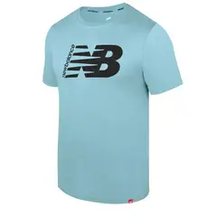 NEW BALANCE - Polera Lifestyle Hombre Celeste MTL2216STB
